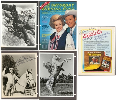 Lot of (5) Western Movie Stars Signed Items with Roy Rogers, Gene Autry, and Dale Evans (Beckett PreCert)